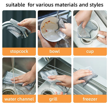 (Net) Multifunctional Silver Wire Cleaning Cloth Set 5 Pcs