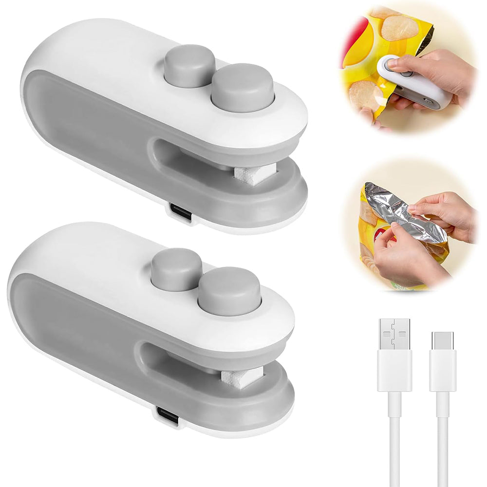 (Net) Mini Bag Sealer Rechargeable For Plastic Bags