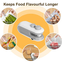 (Net) Mini Bag Sealer Rechargeable For Plastic Bags