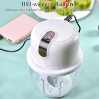 (Net) USB Rechargeable Home Electric Onion Chopper Stainless Steel Blades