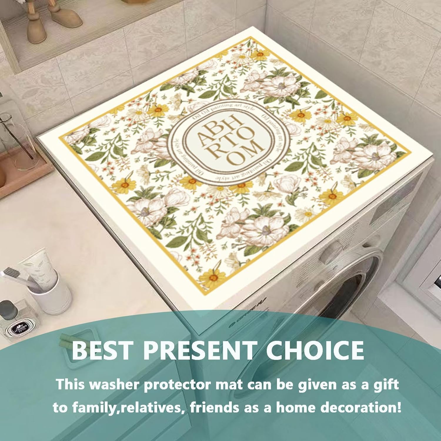 (Net) Dust Cover Pad Washing Machine Protective Mat 50 x 50 cm