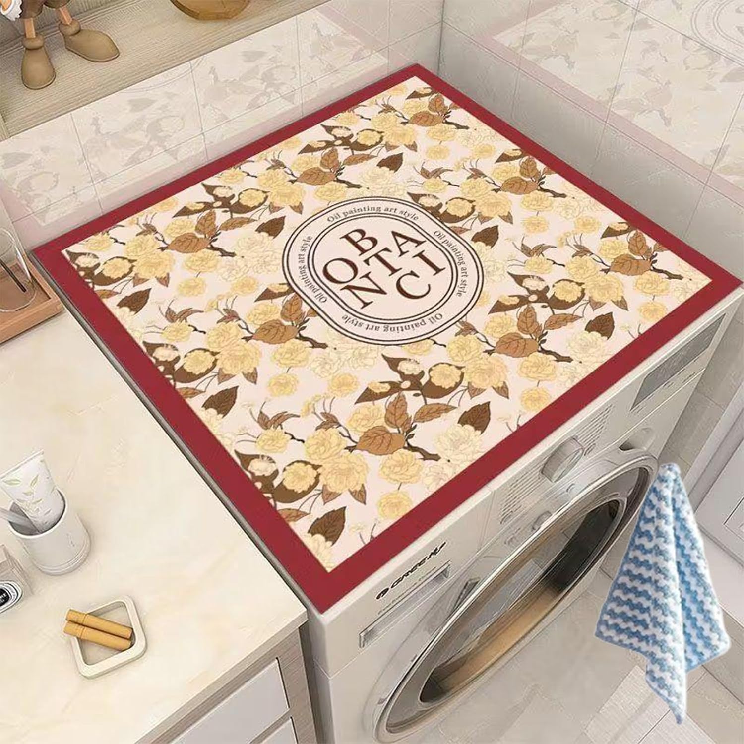 (Net) Dust Cover Pad Washing Machine Protective Mat 50 x 50 cm
