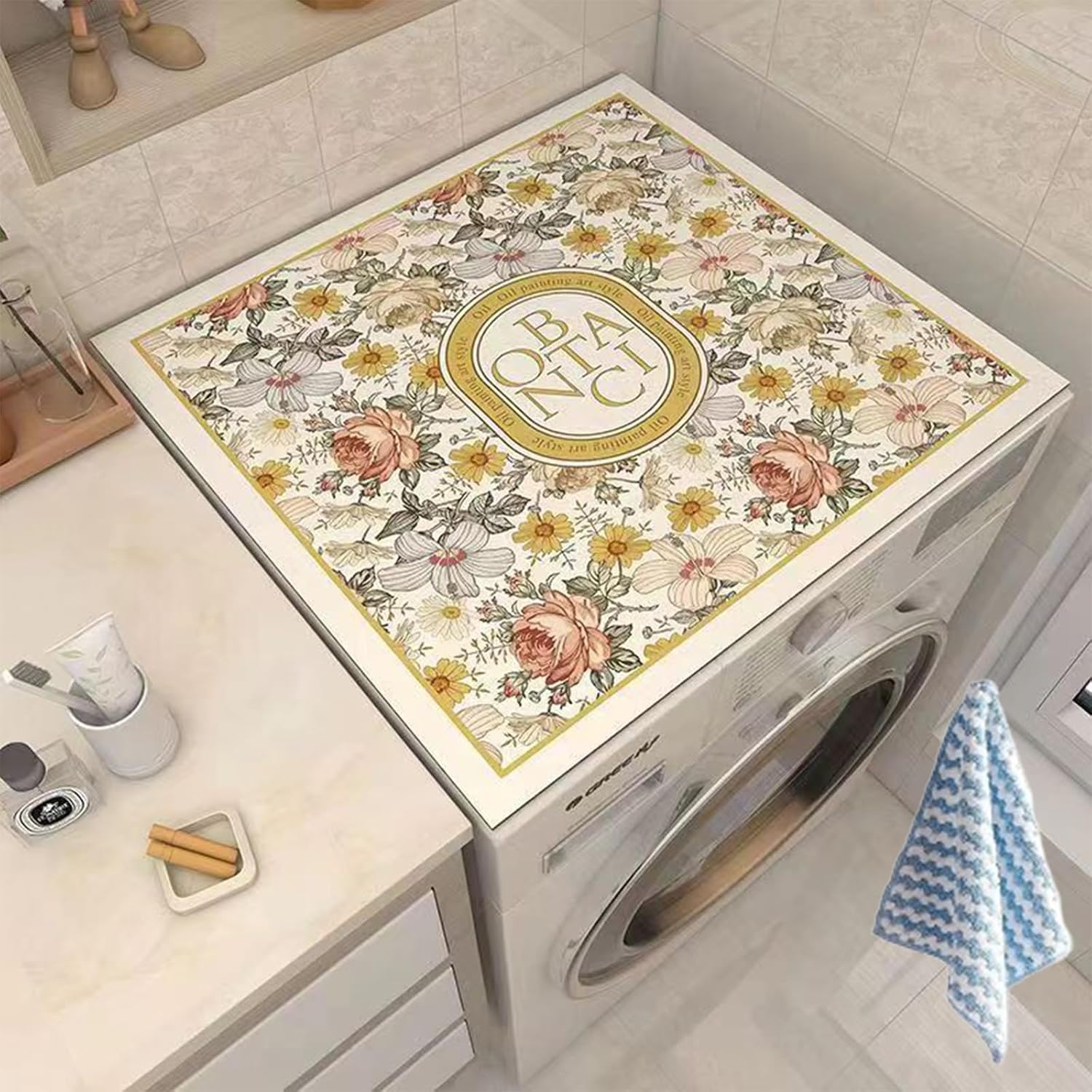 (Net) Dust Cover Pad Washing Machine Protective Mat 50 x 50 cm