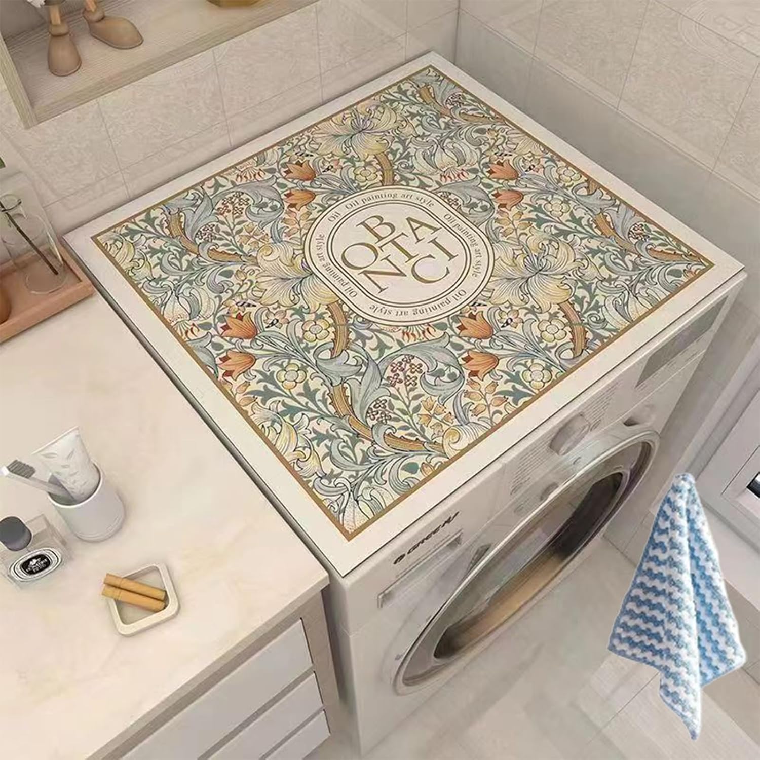 (Net) Dust Cover Pad Washing Machine Protective Mat 50 x 50 cm