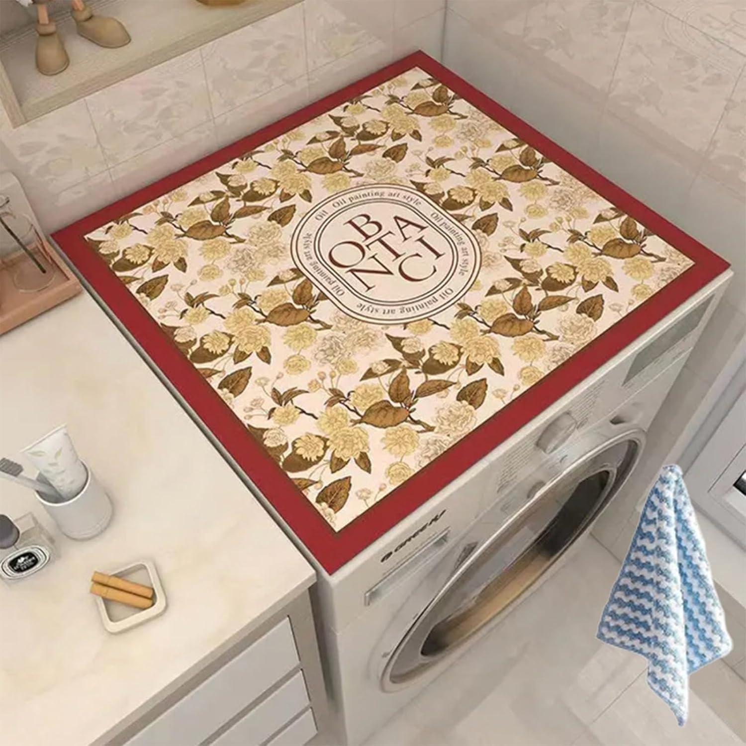 (Net) Dust Cover Pad Washing Machine Protective Mat 50 x 50 cm