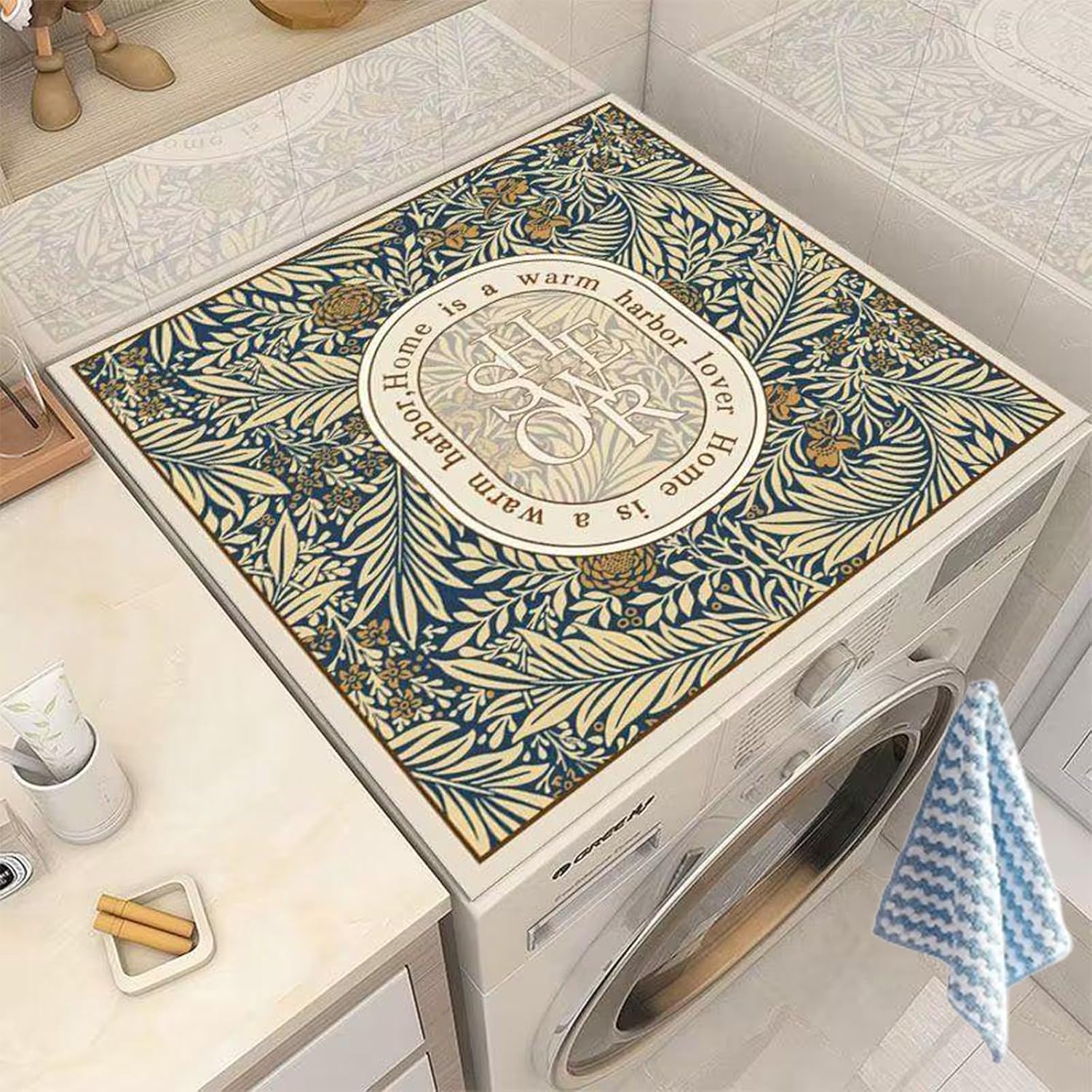 (Net) Dust Cover Pad Washing Machine Protective Mat 50 x 50 cm