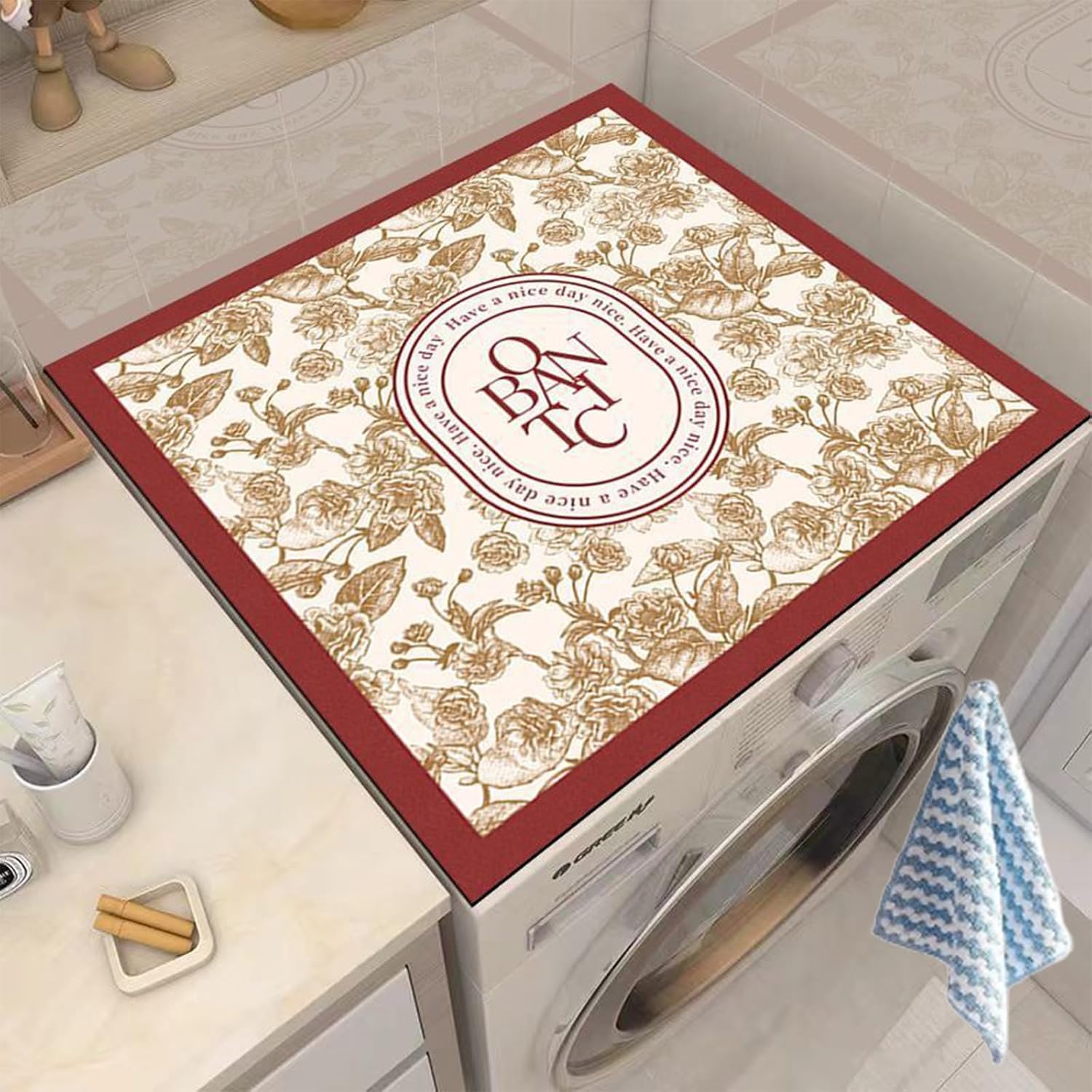 (Net) Dust Cover Pad Washing Machine Protective Mat 50 x 50 cm