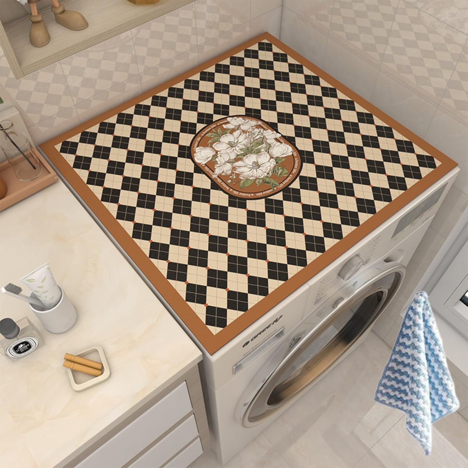 (Net) Dust Cover Pad Washing Machine Protective Mat 50 x 50 cm
