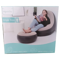 (Net) Portable Fast Inflatable Sofa Chair With Foot Stool