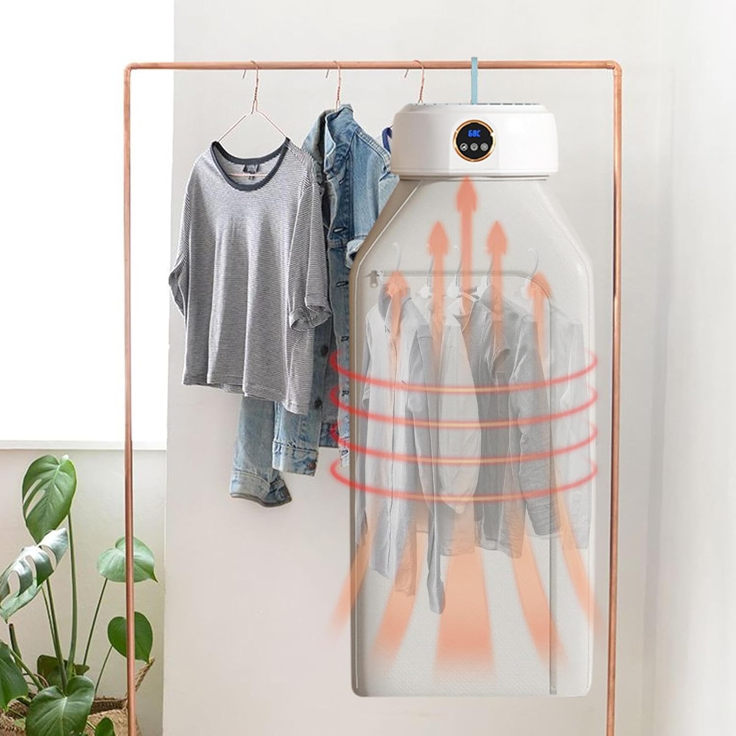 (Net) Electric Clothes Dryer Heater Compact Portable Foldable Machine