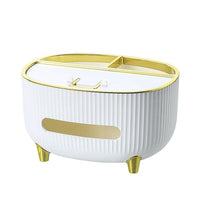 (Net) Tissue Holder Case For Office Home Decoration With Mobile Stand And Two Compartments For Jewelry Makeup Brushes