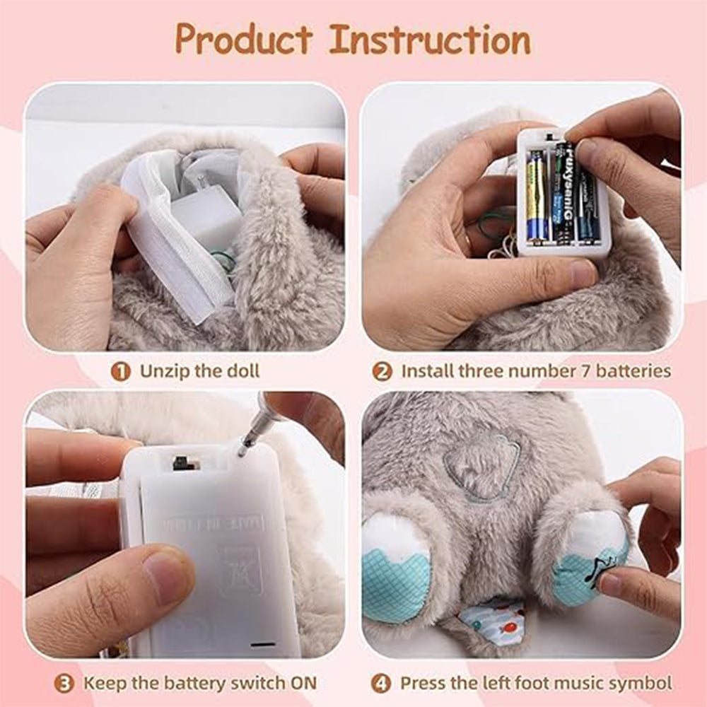 Breathing Teddy Bear Plush Sound Machine Baby