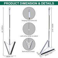(Net)  2 in 1 V Shaped Bathroom Cleaning Brush With Wiper