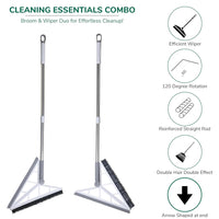 (Net)  2 in 1 V Shaped Bathroom Cleaning Brush With Wiper