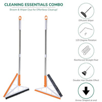 (Net)  2 in 1 V Shaped Bathroom Cleaning Brush With Wiper