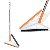 (Net)  2 in 1 V Shaped Bathroom Cleaning Brush With Wiper