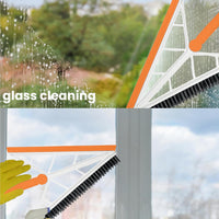 (Net)  2 in 1 V Shaped Bathroom Cleaning Brush With Wiper