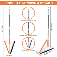 (Net)  2 in 1 V Shaped Bathroom Cleaning Brush With Wiper