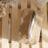 Japanese Style Organic Long Lattice Linen Tissue Box Napkin Cover