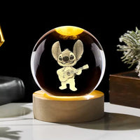 Stitch With Guitar Led Table Lamp Crystal Ball (6cm)