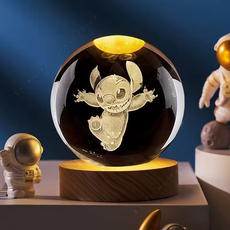 Crystal ball Stitch Night light Laser Carving (8cm)