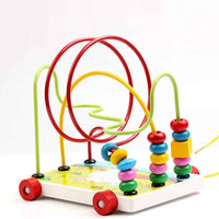 Wooden Toys Rolling Bead Maze Pull Car Roller Coaster