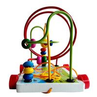 Wooden Toys Rolling Bead Maze Pull Car Roller Coaster