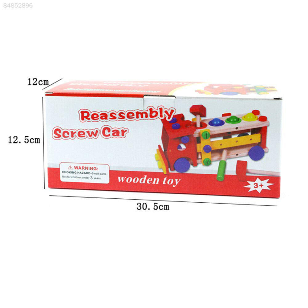 Wooden Screw Car Vehicle Randomly Multifunction Building Blocks Knock Hammer Ball