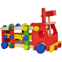 Wooden Screw Car Vehicle Randomly Multifunction Building Blocks Knock Hammer Ball