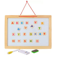 Magnetic Double Sided Wooden Board Alphabets Numbers & Arithmetic Symbols