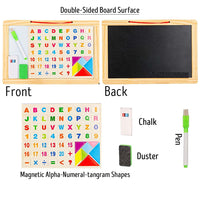 Magnetic Double Sided Wooden Board Alphabets Numbers & Arithmetic Symbols