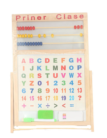 Wooden Double Sided Writing Board With Alphabet & Numbers