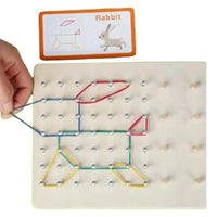 Wooden Toy Puzzle Nail Board Letters And Numbers