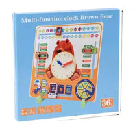 Wooden Bear Multifunctional Calendar Clock