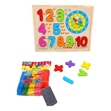 Wooden Multifunctional Digital Computing Clock Sketchpad