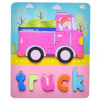 Wooden Shaped Puzzle With English Spelling Words