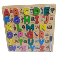 Wooden Puzzle Board With Magnetic Letters And Pen