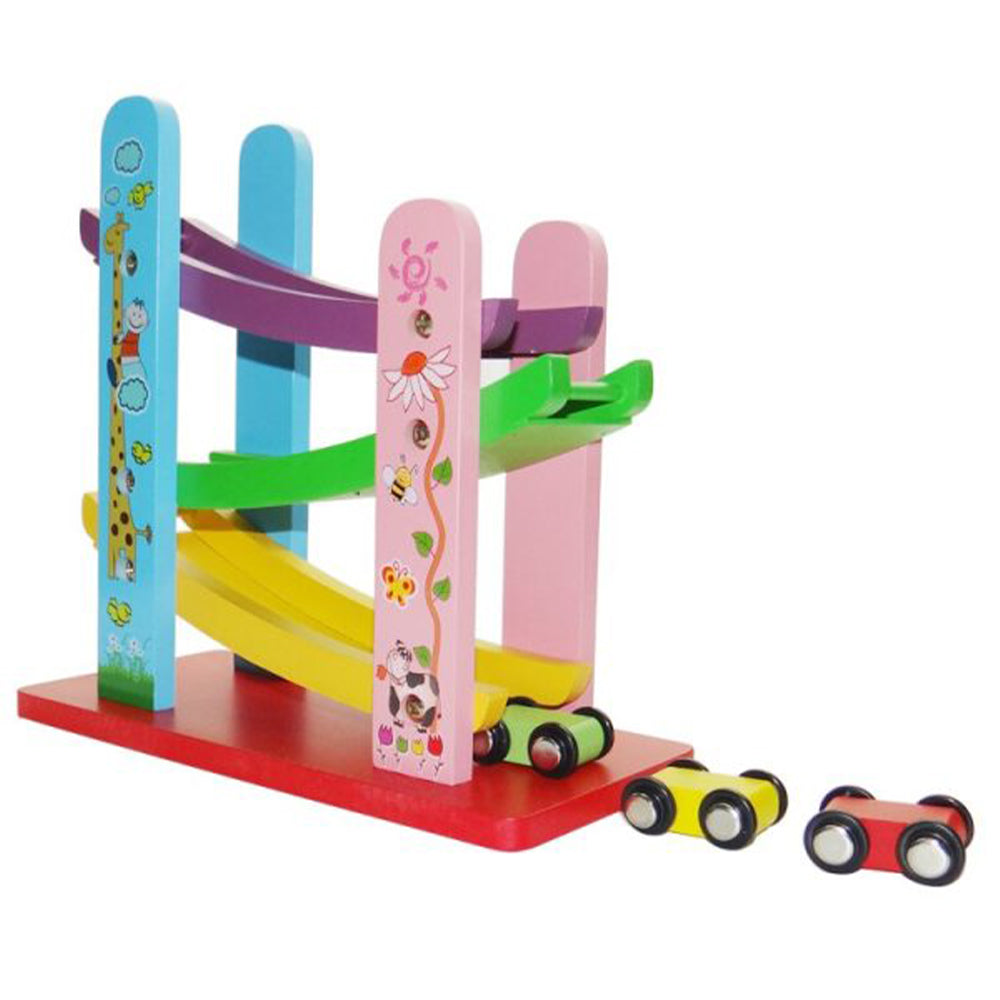 Wooden Children’s Toys Gliding Roller Coaster Miniature Speeding Car Educational Toy For Kids