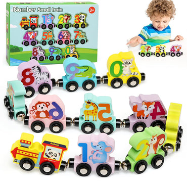 Magnetic Wooden Animals Train Set