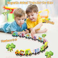 Magnetic Wooden Animals Train Set