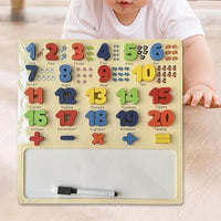 Numeric & Math & letters Equation Puzzle With White Drawing Board