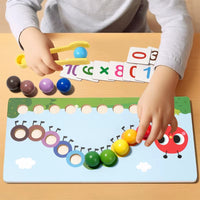 Clip Bead Math Toys Kids Fine Motor Training Color Matching Caterpillar Number Learning