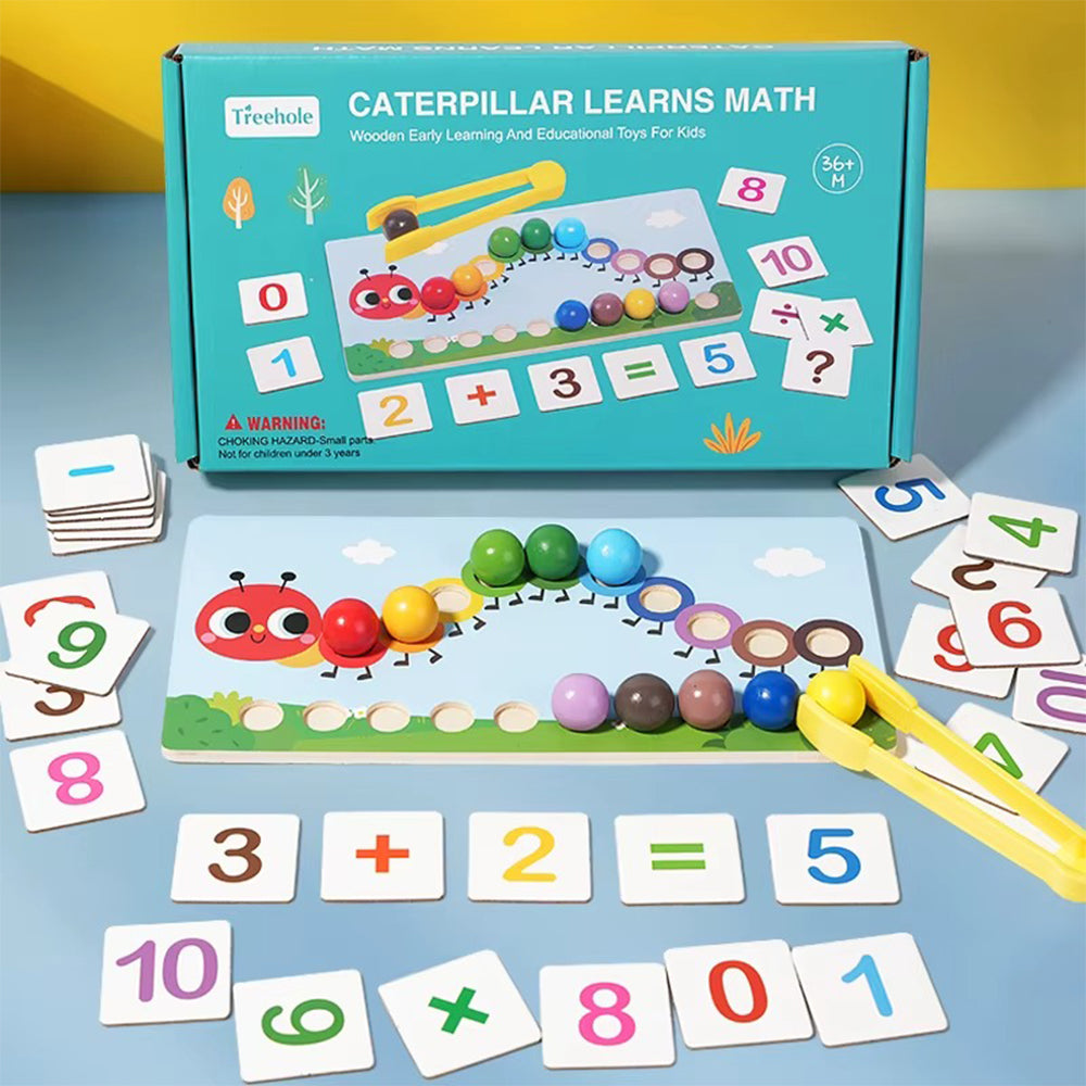 Clip Bead Math Toys Kids Fine Motor Training Color Matching Caterpillar Number Learning