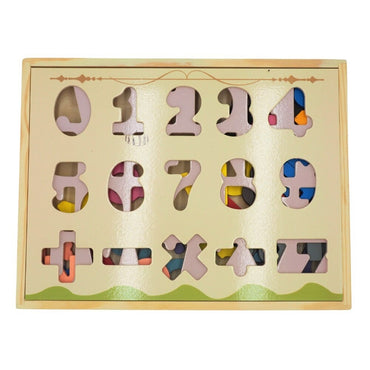 Alphabet And Number Educational Puzzle With Calculation Signs