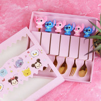 Silver Stitch Spoon And Fork Set 6 Pcs