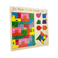 Wooden Puzzles Color Letter And Mathematical Calculation 3 In 1
