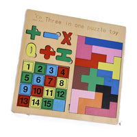 Wooden Puzzles Color Letter And Mathematical Calculation 3 In 1