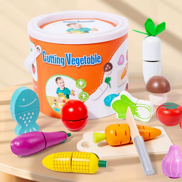 Vegetables Toys Kitchen Set Kid Simulation Kitchen Wooden Toy