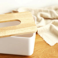 Plastic Tissue Box Wooden Lid Napkin Holder Container Wet Tissue Paper / 42250 / KN-521 / 4398
