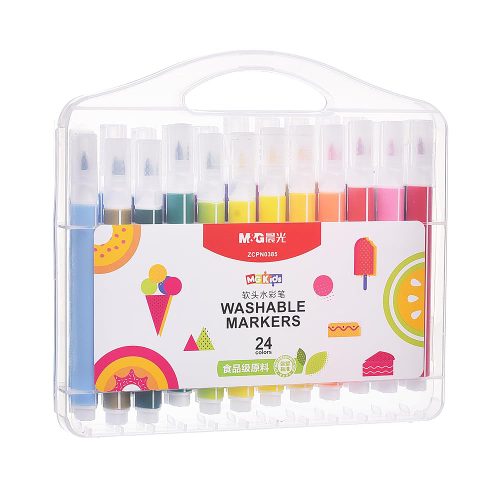 (NET) M&G Food-Grade Water Color Pen Soft Brush Washable / 24 colors